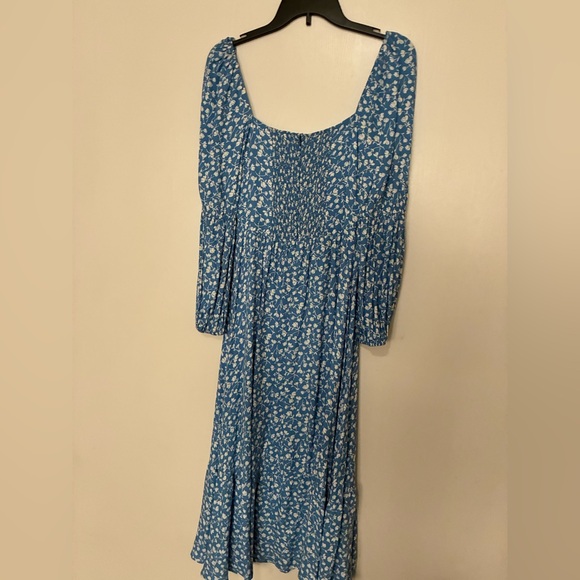Reformation Blue Floral Puff-Sleeve Square-Neck Maxi Dress - Picture 4 of 7